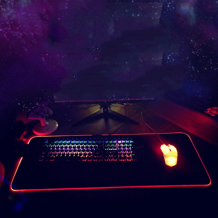 350x600x4mm F-01 Rubber Thermal Transfer RGB Luminous Non-Slip Mouse Pad(Lavender) - free shipping - PMC Jewellery - Order now!