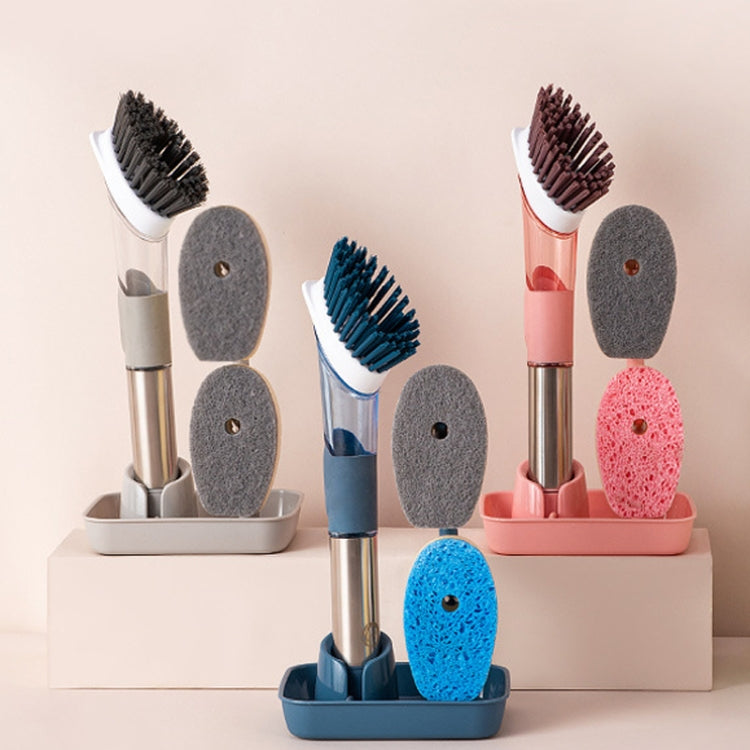Kitchen Oil Dirty Pan Brush Can Add Detergent Sponge Brush Long Handle Cleaning Brush(Pink) - Cleaning Tools by PMc TechLife | Online Shopping South Africa | PMc TechLife | Buy Now Pay Later Mobicred