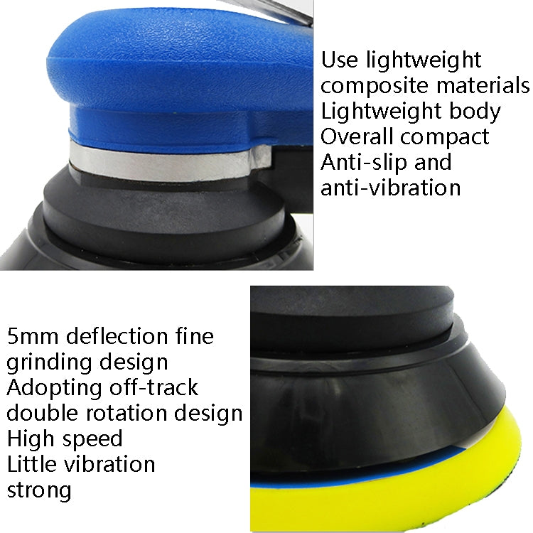 Pneumatic Sandpaper Machine Car Polishing Machine Grinding Machine Waxing Machine, Model: 5inch Regular - Polishing Machine & Accessories by PMC TechLife | Online Shopping South Africa | PMC TechLife | Buy Now Pay Later Mobicred