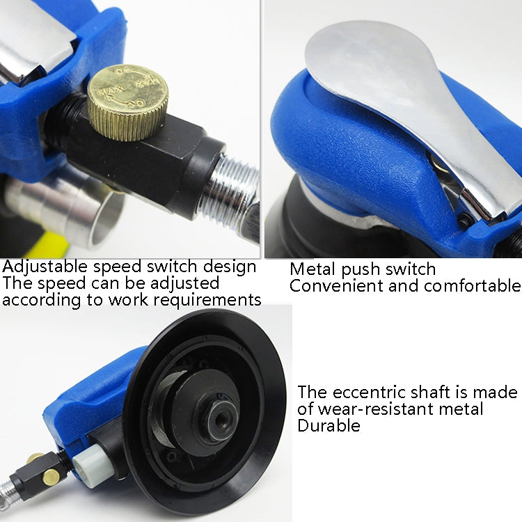 Pneumatic Sandpaper Machine Car Polishing Machine Grinding Machine Waxing Machine, Model: 5inch Vacuum - Polishing Machine & Accessories by PMC TechLife | Online Shopping South Africa | PMC TechLife | Buy Now Pay Later Mobicred