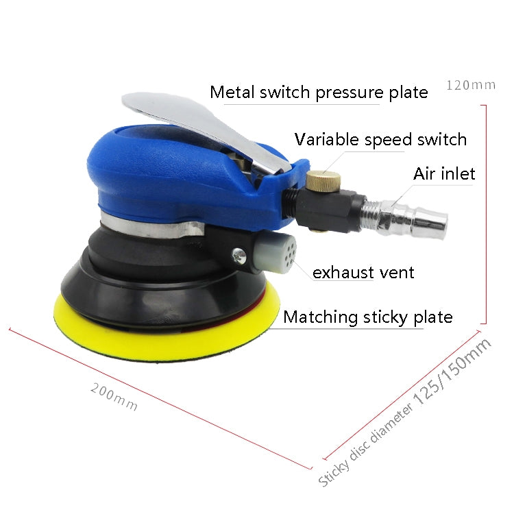Pneumatic Sandpaper Machine Car Polishing Machine Grinding Machine Waxing Machine, Model: 6inch Regular - Polishing Machine & Accessories by PMC TechLife | Online Shopping South Africa | PMC TechLife | Buy Now Pay Later Mobicred