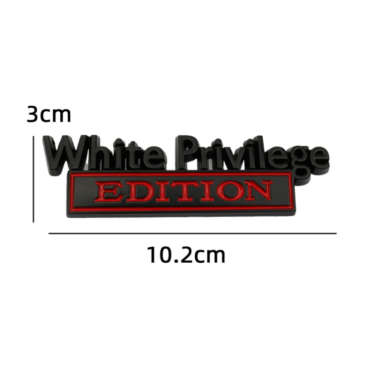 2 PCS Car Metal Leaf Board Car Logo White Privilege Edition Modified Car Body Sticker Sign(Black Red) - Decorative Sticker by PMC TechLife | Online Shopping South Africa | PMC TechLife | Buy Now Pay Later Mobicred