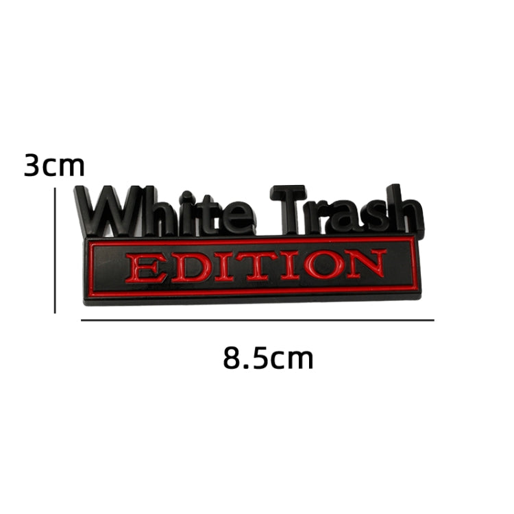 2 PCS Car Metal Modification Standard White Trash Edition Car Label Stickers(Silver Red) - Decorative Sticker by PMC TechLife | Online Shopping South Africa | PMC TechLife | Buy Now Pay Later Mobicred