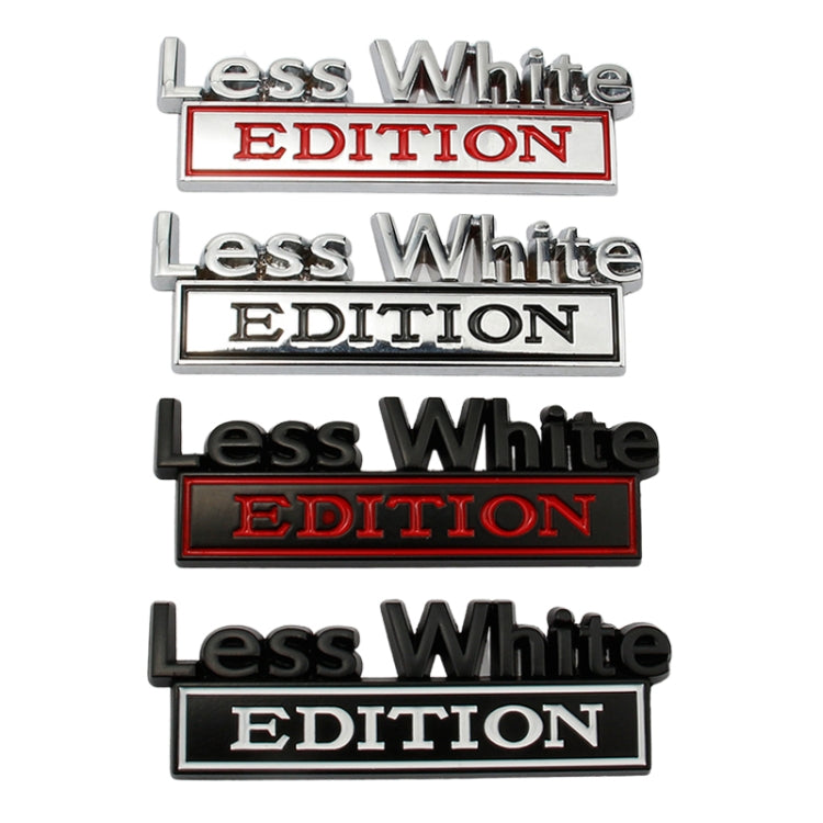 2 PCS Car Metal Leaf Board Label Less White Edition Modified Body Labeling(Black White) - Decorative Sticker by PMC TechLife | Online Shopping South Africa | PMC TechLife | Buy Now Pay Later Mobicred