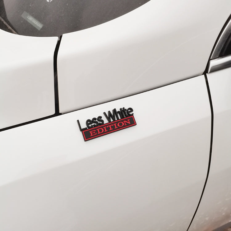 2 PCS Car Metal Leaf Board Label Less White Edition Modified Body Labeling(Black White) - Decorative Sticker by PMC TechLife | Online Shopping South Africa | PMC TechLife | Buy Now Pay Later Mobicred