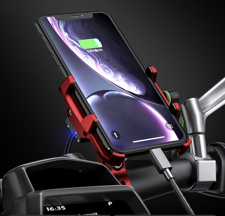 Kewig M6-S 12V Motorcycle Waterproof Aluminum Alloy Mobile Phone Bracket With QC3.0 Fast Charging(Black) - free shipping - PMC TechLife - Order now!