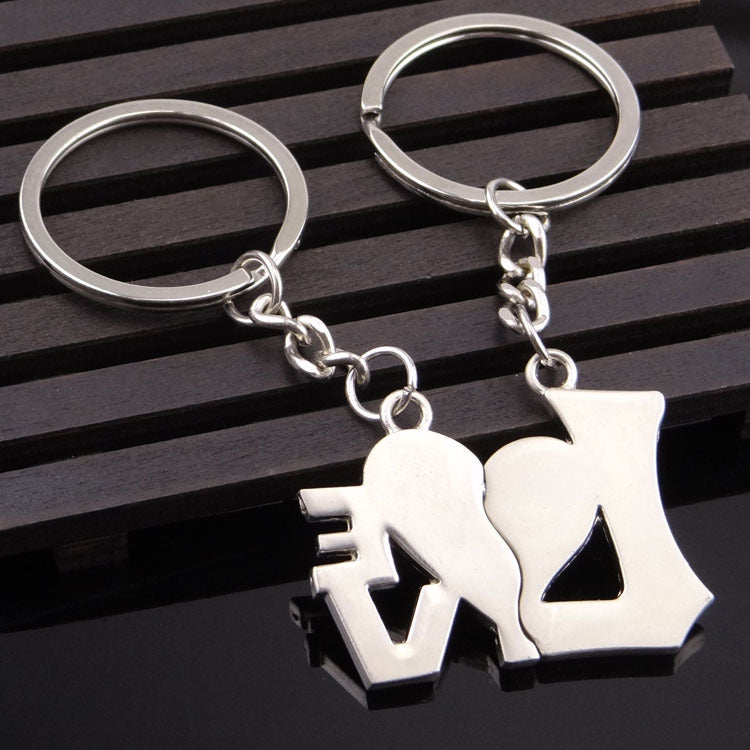 10 Pairs Metal Love Word Couple Keychain Pendant, Specification: H-452 - Key Rings by PMC Jewellery | Online Shopping South Africa | PMC Jewellery | Buy Now Pay Later Mobicred