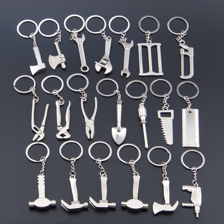 10 PCS Tool Metal Keychain Car Key Ring Pendant, Colour: H-403 Glossy Hammer - Key Rings by PMC Jewellery | Online Shopping South Africa | PMC Jewellery | Buy Now Pay Later Mobicred