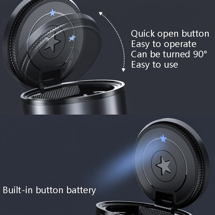 BEN.JACK Ashtray With Cover Personality Multi-Function Universal Car Ashtray(Gray) - free shipping - PMC TechLife - Order now!
