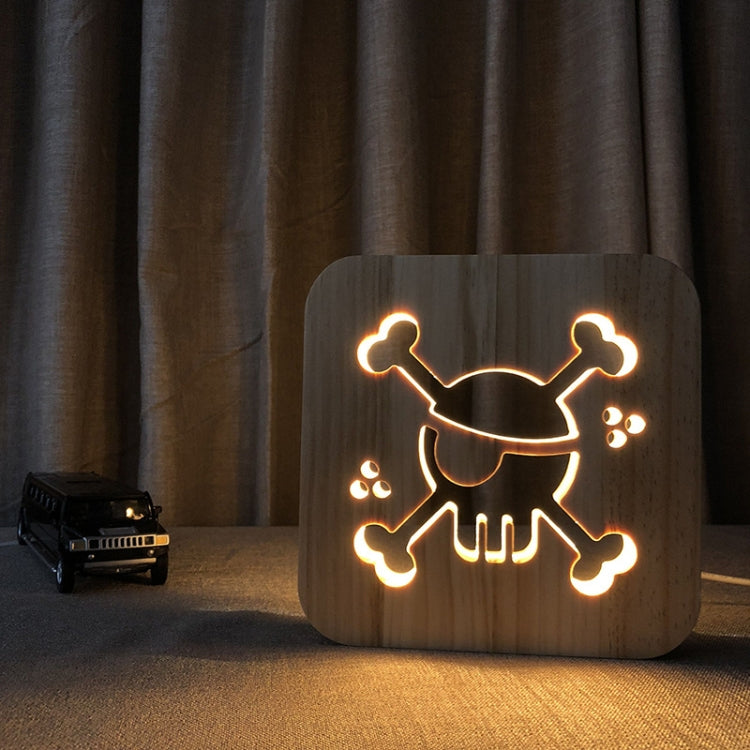 FS-T1875W 2.5W Pirate Shape Solid Wood Table Lamp LED Night Light(Warm White Light) - Night Lights by PMc TechLife | Online Shopping South Africa | PMc TechLife | Buy Now Pay Later Mobicred