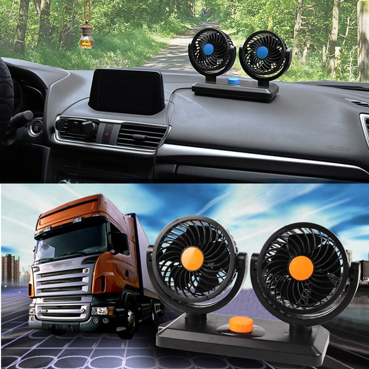 Car Fan Portable Mini Adjustable Car Double-Headed Electric Fan, Colour: Blue USB Universal - Heating & Fans by PMC TechLife | Online Shopping South Africa | PMC TechLife | Buy Now Pay Later Mobicred