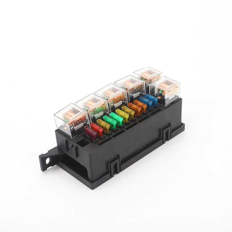 Car Modified 12V / 4Pin / 40A Black Shell 11-Way Fuse With 6-Way Relay Car Machine Cabin Link Inner Cassette Seat - Fuse by PMC TechLife | Online Shopping South Africa | PMC TechLife | Buy Now Pay Later Mobicred