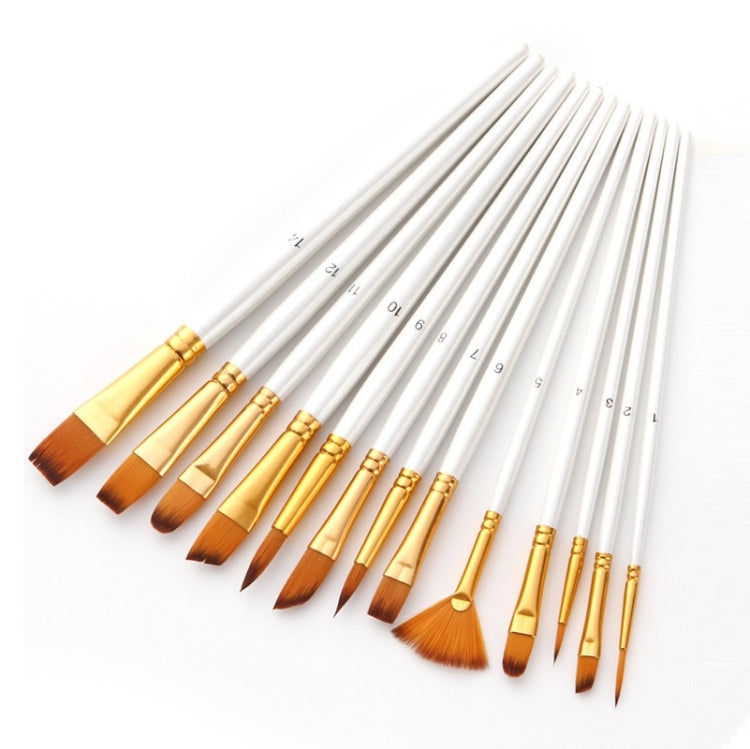 Zhu Ting Student Nylon Wool Multifunctional Watercolor Brush(13 PCS/Set Pearl White) - Art Supplies by PMC TechLife | Online Shopping South Africa | PMC TechLife