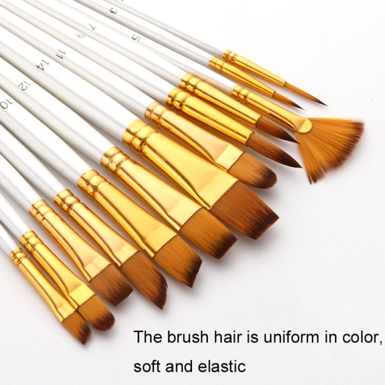 Zhu Ting Student Nylon Wool Multifunctional Watercolor Brush(13 PCS/Set Pearl White) - Art Supplies by PMC TechLife | Online Shopping South Africa | PMC TechLife