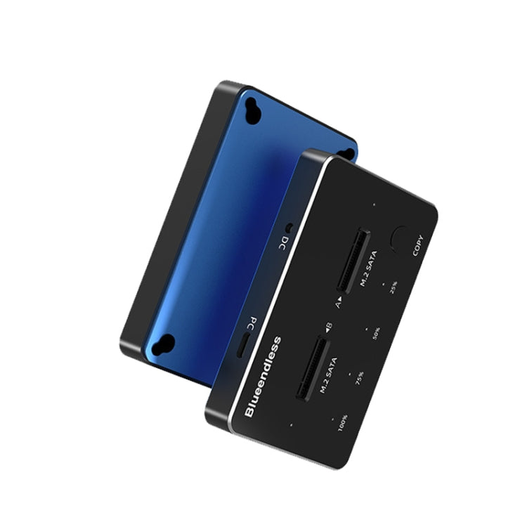Blueendless M.2 Double Disk Mobile Hard Disk Base SATA / NVME Solid State Hard Disk Box, Colour: M.2 SATA (Gray + Blue) - HDD Enclosure by Blueendless | Online Shopping South Africa | PMC TechLife