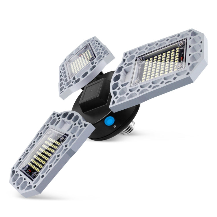 80W LED Industrial Mining Light Waterproof Light Sensor Folding Tri-Leaf Garage Lamp(Warm White Light) - Special Engineering Lighting by PMc TechLife | Online Shopping South Africa | PMc TechLife | Buy Now Pay Later Mobicred