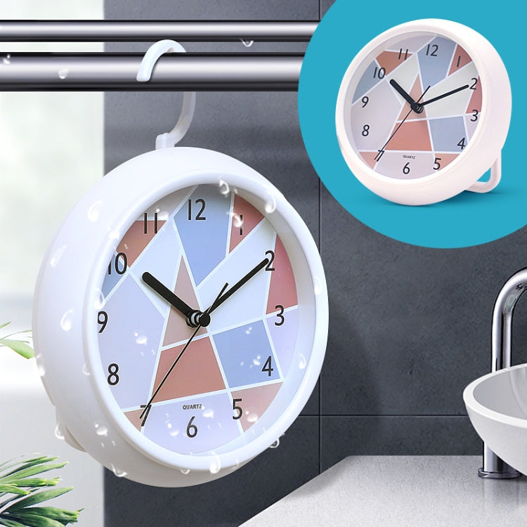 Round Waterproof Wall Clock Kitchen And Bathroom Desktop Clock Ornaments(White) - Wall Clock by PMc TechLife | Online Shopping South Africa | PMc TechLife | Buy Now Pay Later Mobicred