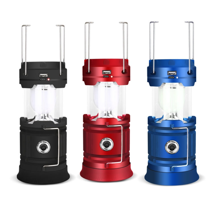 5803 Solar Camping Lamp Outdoor LED Emergency Portable Light Support USB Output(Red) - Camping Lighting by PMC TechLife | Online Shopping South Africa | PMC TechLife | Buy Now Pay Later Mobicred