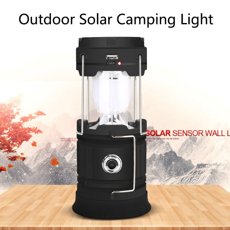 5803 Solar Camping Lamp Outdoor LED Emergency Portable Light Support USB Output(Black) - Camping Lighting by PMC TechLife | Online Shopping South Africa | PMC TechLife | Buy Now Pay Later Mobicred
