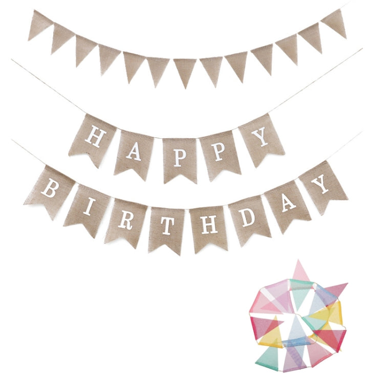 2 PCS Swallowtail Burlap First Birthday Flags Mori Series Party Flags Specification: Burlap Triangle Flag - Holiday Decorations by PMC TechLife | Online Shopping South Africa | PMC TechLife