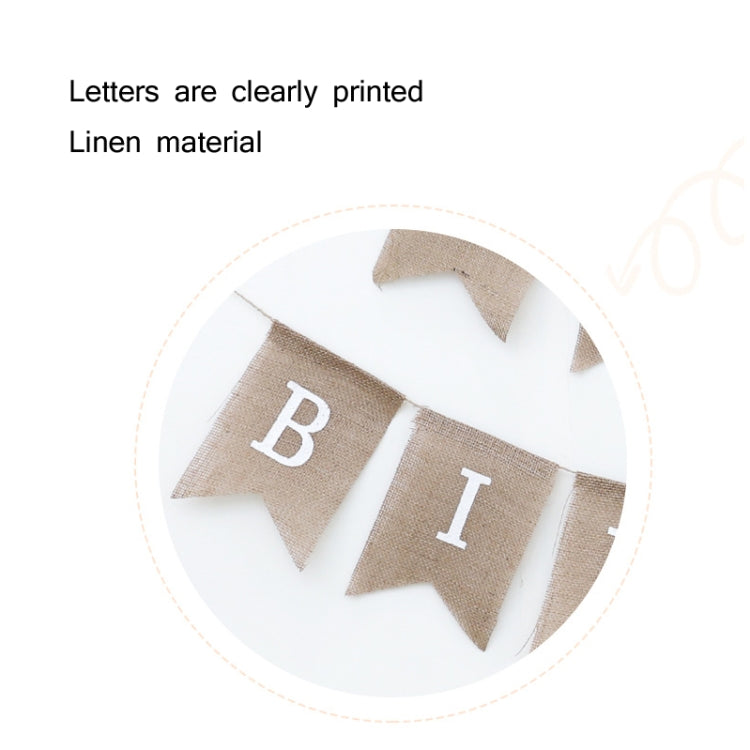 2 PCS Swallowtail Burlap First Birthday Flags Mori Series Party Flags Specification: Burlap Triangle Flag - Holiday Decorations by PMC TechLife | Online Shopping South Africa | PMC TechLife