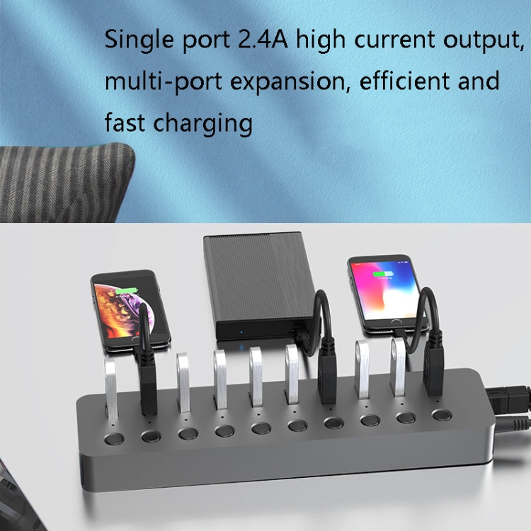 Blueendless USB Splitter Aluminum Alloy QC Fast Charge Expander, Number of interfaces: 10-port (12V4A Power) - free shipping - PMC Jewellery - Order now!
