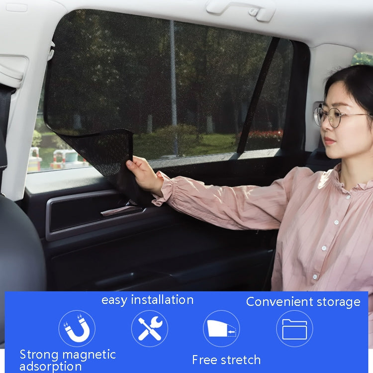 4 PCS Net Yarn Magnetic Suction Type Car Sunshade Curtain, Size: Thick Back Row Square - Sound & Heat Insulation Cotton by PMC TechLife | Online Shopping South Africa | PMC TechLife | Buy Now Pay Later Mobicred