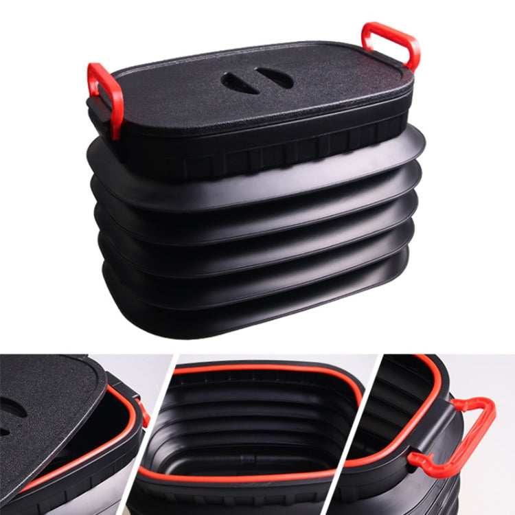 18L Folding Trash Can Telescopic Storage Box Storage Bucket Folding Water Bucket(English Black With Lid) - Stowing Tidying by PMC TechLife | Online Shopping South Africa | PMC TechLife | Buy Now Pay Later Mobicred