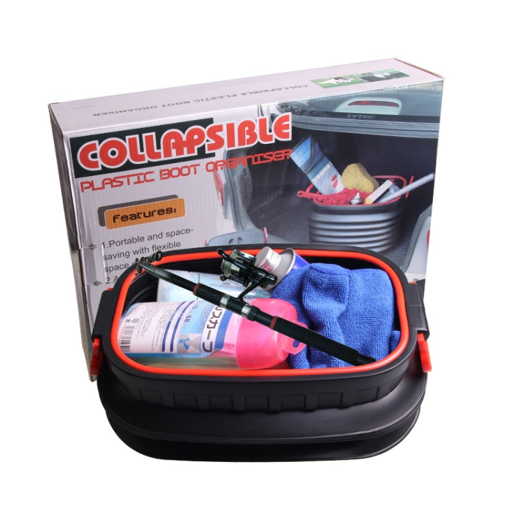 18L Folding Trash Can Telescopic Storage Box Storage Bucket Folding Water Bucket(English Black With Lid) - Stowing Tidying by PMC TechLife | Online Shopping South Africa | PMC TechLife | Buy Now Pay Later Mobicred