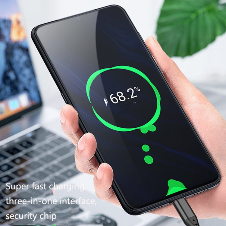 2 PCS ZZ034 USB To 8 Pin + USB-C / Type-C + Micro USB 3 In 1 Fast Charging Cable, Style: Mini-Red - Multifunction Cable by PMC Jewellery | Online Shopping South Africa | PMC Jewellery | Buy Now Pay Later Mobicred