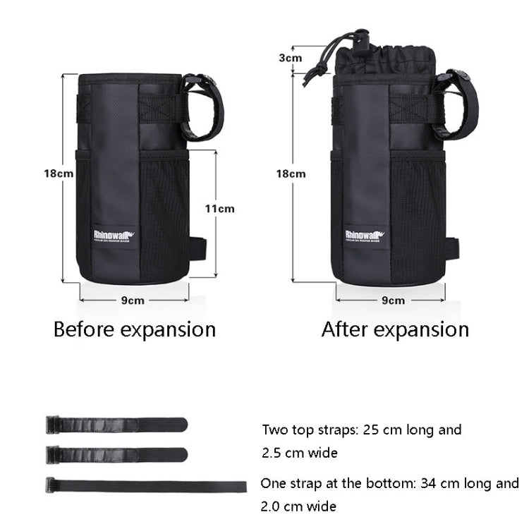 Rhinowalk RK9100B Riding Insulation Water Bottle Bag Portable Bicycle Kettle Tool Package(Black) - free shipping - PMC TechLife - Order now!
