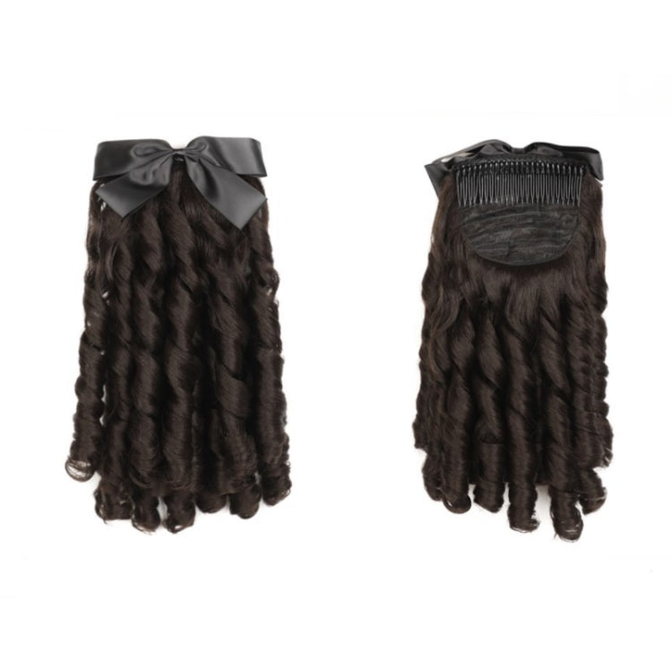 Princess Curly Ponytail Wig Costume Film And Television Retro Prom Comb Ponytail Curly Hair(Brownish Black) - free shipping - PMC TechLife - Order now!