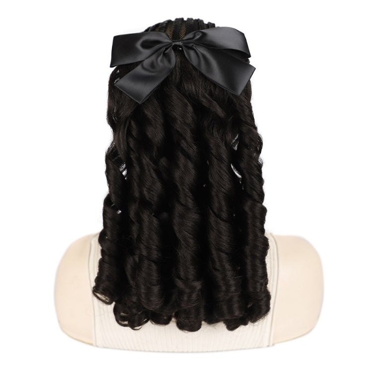 Princess Curly Ponytail Wig Costume Film And Television Retro Prom Comb Ponytail Curly Hair(Natural Black) - free shipping - PMC TechLife - Order now!