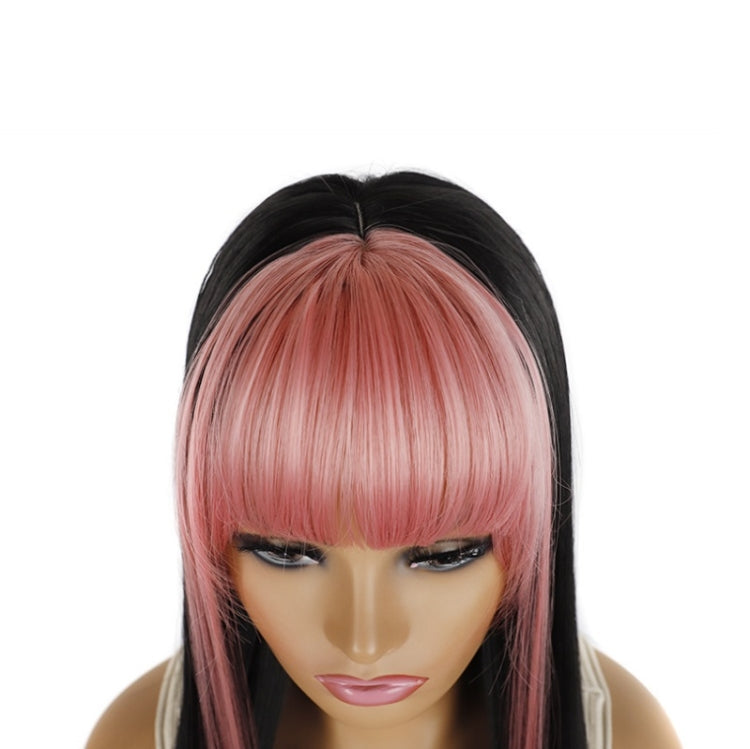 Color Bleaching And Dyeing Double Sideburns With Bangs Long Straight Hip-Hop Wig(Gem Blue Bleaching Black) - free shipping - PMC TechLife - Order now!