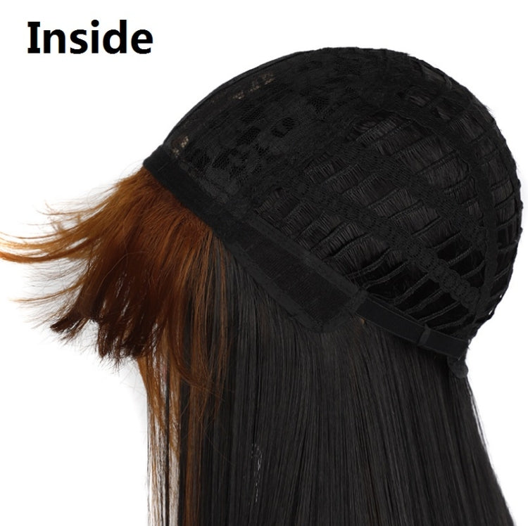 Color Bleaching And Dyeing Double Sideburns With Bangs Long Straight Hip-Hop Wig(Smoke Pink Bleaching Black) - free shipping - PMC TechLife - Order now!