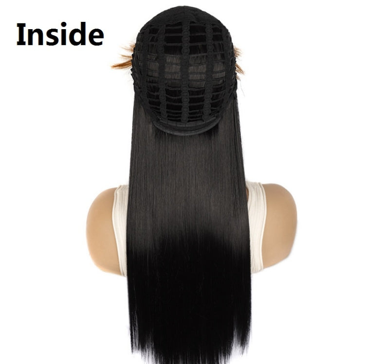Color Bleaching And Dyeing Double Sideburns With Bangs Long Straight Hip-Hop Wig(Rice White Bleaching Black) - free shipping - PMC TechLife - Order now!