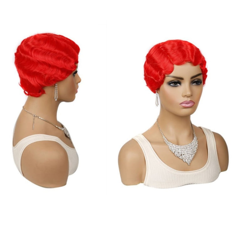 Ladies Short Hair Wig Retro Water Wave Curly Wig(51p #) - free shipping - PMC TechLife - Order now!