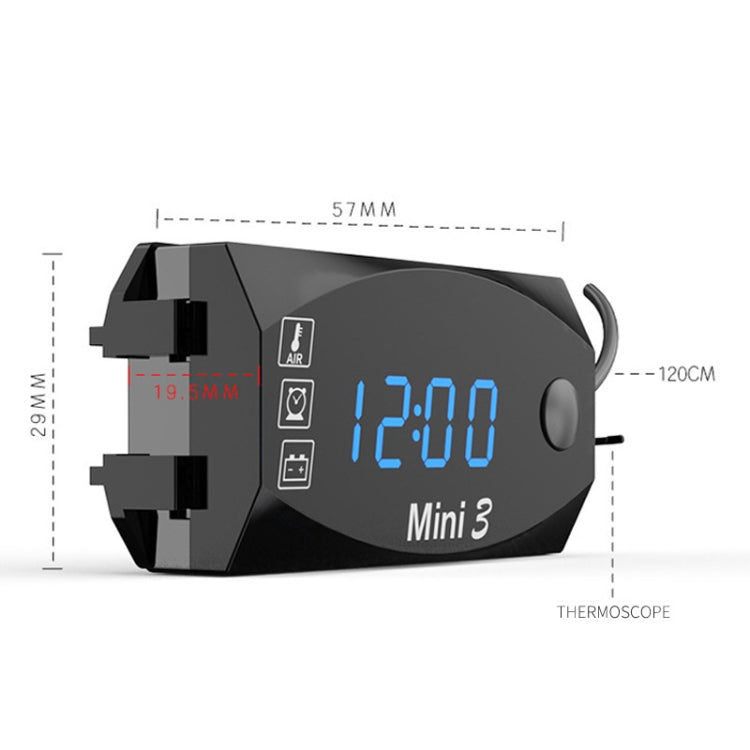 Voltage Clock And Temperature 3 In 1 LED Electronic Meter Large-Screen Digital Display Waterproof And Dustproof Voltmeter(Blue Light) - Electrical Instruments by PMC TechLife | Online Shopping South Africa | PMC TechLife | Buy Now Pay Later Mobicred