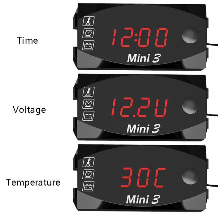 Voltage Clock And Temperature 3 In 1 LED Electronic Meter Large-Screen Digital Display Waterproof And Dustproof Voltmeter(White Light) - free shipping - PMC TechLife - Order now!