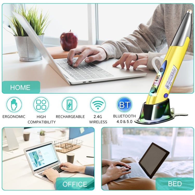 PR-A19 2.4GHz Wireless Charging Bluetooth Mouse Pen Type Shining Quiet Mouse(Blue) - free shipping - PMC Jewellery - Order now!