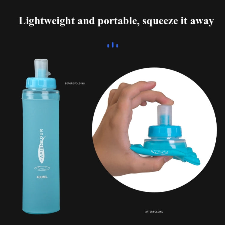 AFISHTOUR TPU Outdoor Sports Soft Water Bag Marathon Water Bottle Folding Water Bag, Capacity: 400ml (Blue) - free shipping - PMC TechLife - Order now!