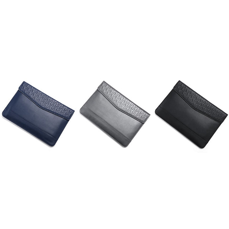 Horizontal  Embossed Notebook Liner Bag Ultra-Thin Magnetic Holster, Applicable Model: 14-15 inch(Dark Blue) - 14.1 inch by PMC Jewellery | Online Shopping South Africa | PMC Jewellery | Buy Now Pay Later Mobicred