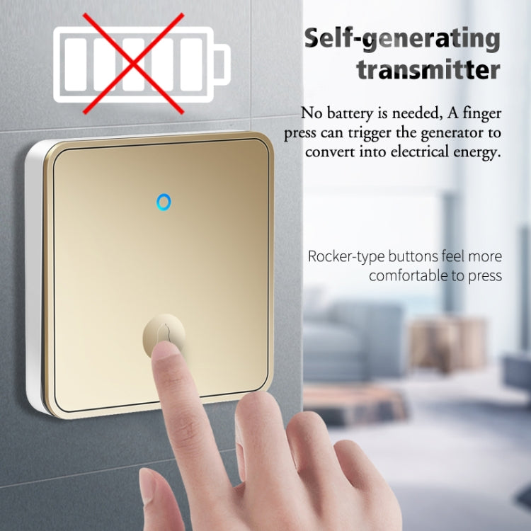 CACAZI FA50 1 For 1 Push-button Self-generating Wireless Doorbell, Plug:US Plug(Black) - Wireless Doorbell by CACAZI | Online Shopping South Africa | PMC TechLife | Buy Now Pay Later Mobicred