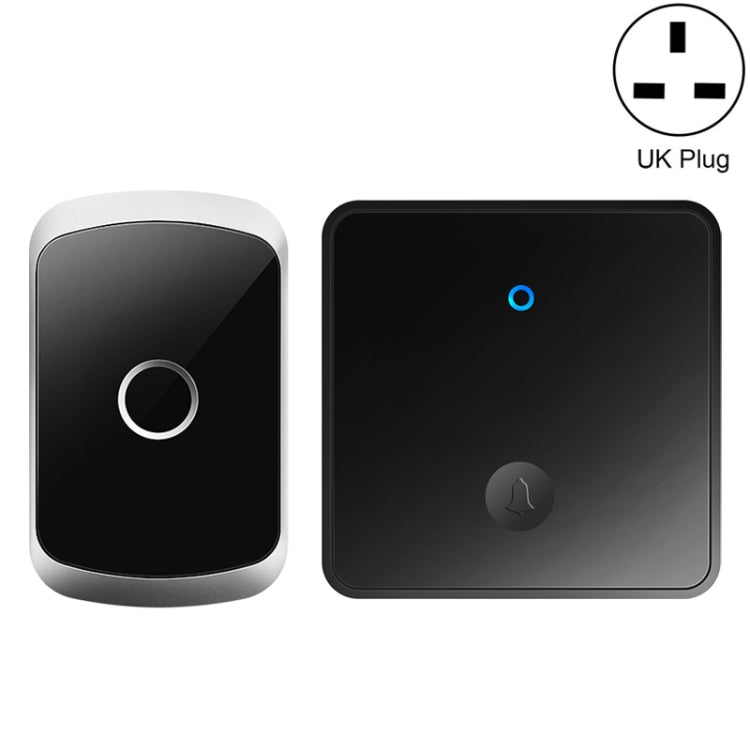 CACAZI FA50 1 For 1 Push-button Self-generating Wireless Doorbell, Plug:UK Plug(Black) - Wireless Doorbell by CACAZI | Online Shopping South Africa | PMC TechLife | Buy Now Pay Later Mobicred