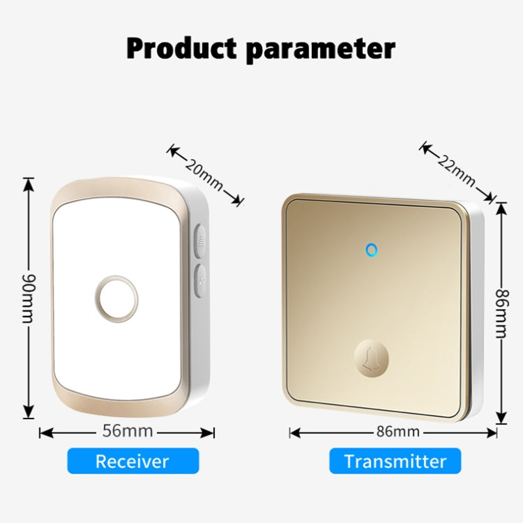 CACAZI FA50 1 For 1 Push-button Self-generating Wireless Doorbell, Plug:UK Plug(Gold) - free shipping - PMC TechLife - Order now!