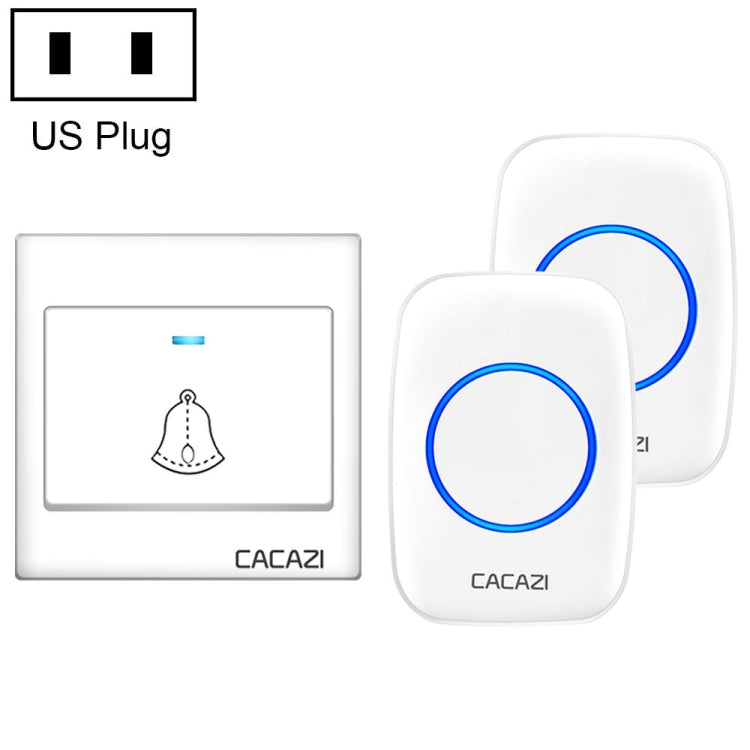 CACAZI H10 1 For 2 Home Wireless Music Doorbell without Battery, Plug:US Plug(White) - free shipping - PMC TechLife - Order now!