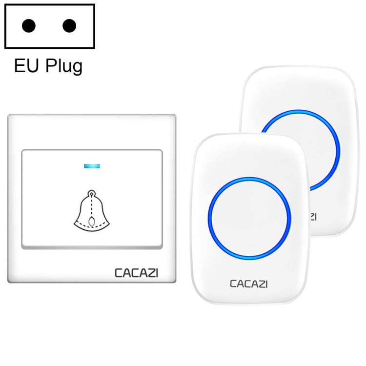 CACAZI H10 1 For 2 Home Wireless Music Doorbell without Battery, Plug:EU Plug(White) - Wireless Doorbell by CACAZI | Online Shopping South Africa | PMC TechLife | Buy Now Pay Later Mobicred