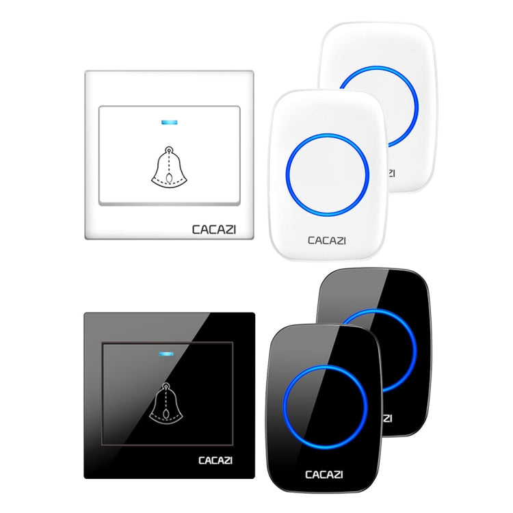 CACAZI H10 1 For 2 Home Wireless Music Doorbell without Battery, Plug:EU Plug(Black) - Wireless Doorbell by CACAZI | Online Shopping South Africa | PMC TechLife | Buy Now Pay Later Mobicred