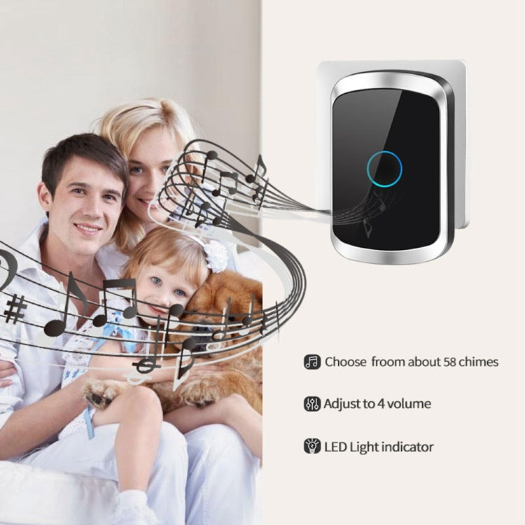 CACAZI A50 1 For 1 Wireless Music Doorbell without Battery, Plug:UK Plug(Black) - free shipping - PMC TechLife - Order now!