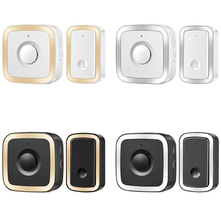 CACAZI A58 1 For 1 Smart Wireless Doorbell without Battery, Plug:UK Plug(Black Gold) - Wireless Doorbell by CACAZI | Online Shopping South Africa | PMC TechLife | Buy Now Pay Later Mobicred